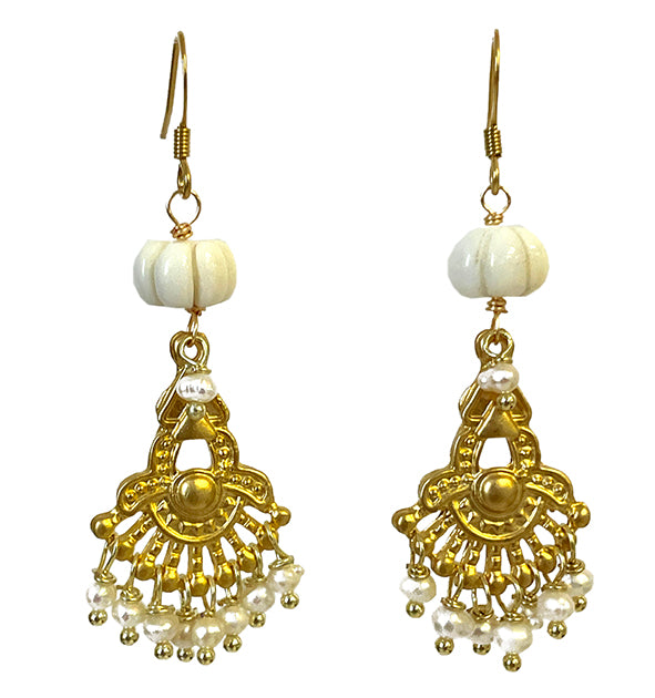 JAIPUR EARRINGS WITH WHITE OPAL