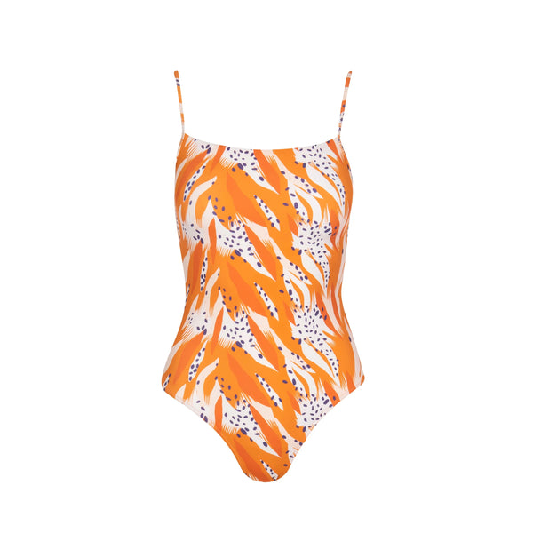 Bella  one piece swimsuit | abstract tiger