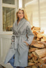 Tatum Melton Belted Coat | Grey Melange