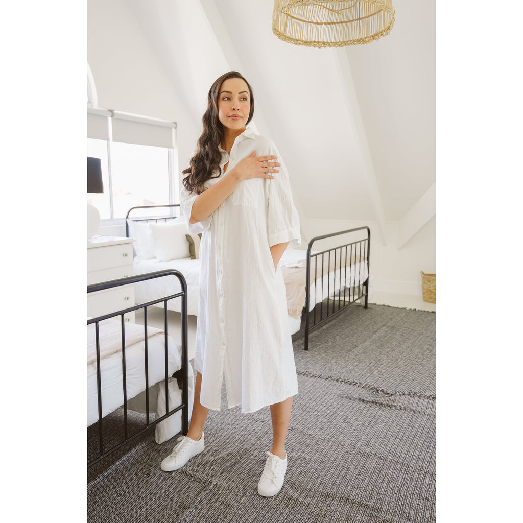 Peony Cotton Shirt Dress
