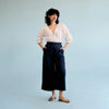 Linen culotte | dark navy