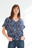 Mandy Top | Blue Animal Print