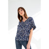 Mandy Top | Blue Animal Print