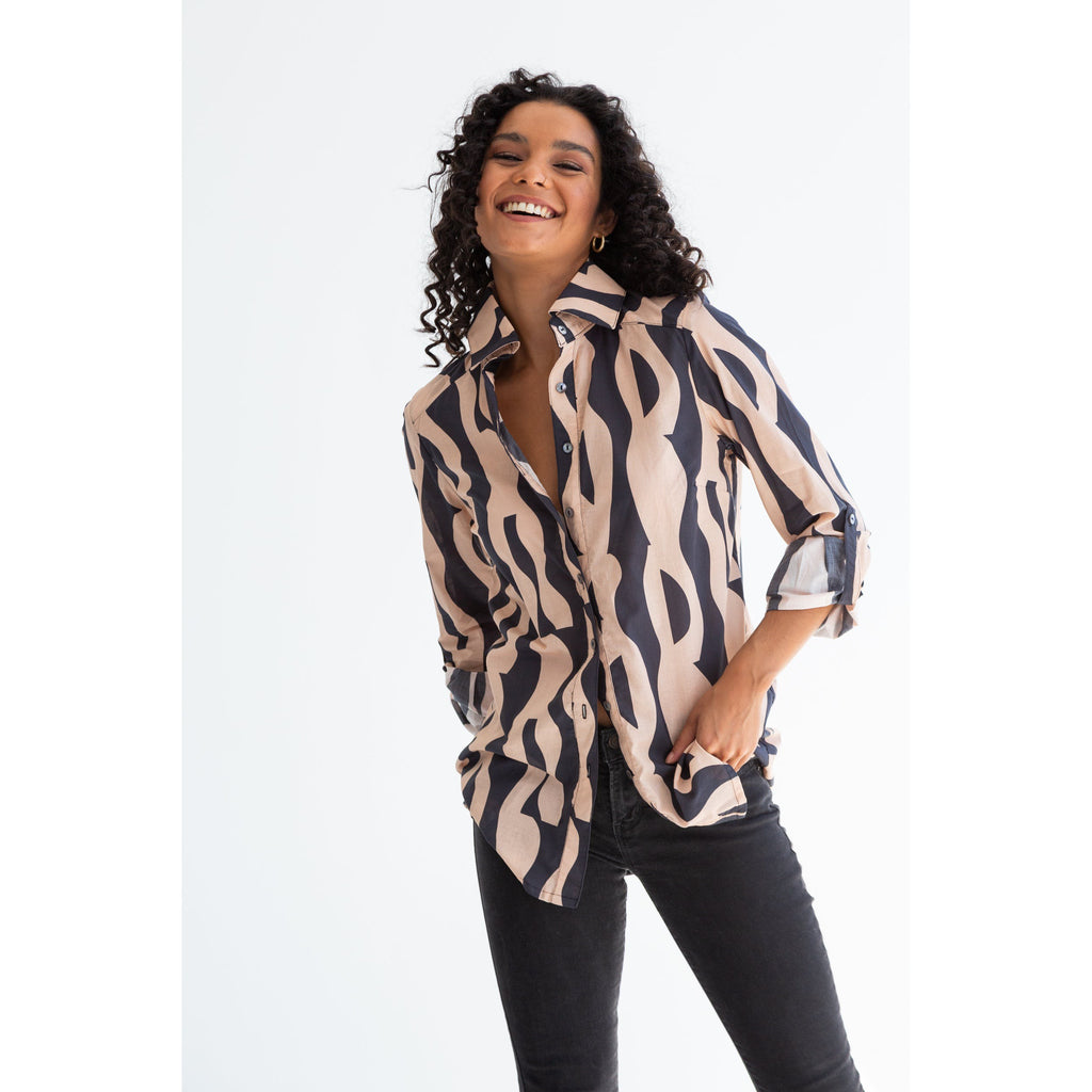 Boyfriend Shirt | Geometric Print