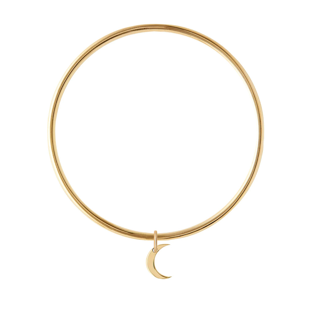 Moon Charm Bangle | Brass