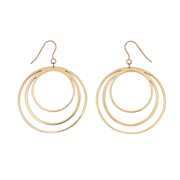 Circular Frame Brass Earrings - Purr Clothing - ORA