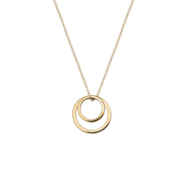 Double Circle Necklace | Brass - Purr Clothing - ORA