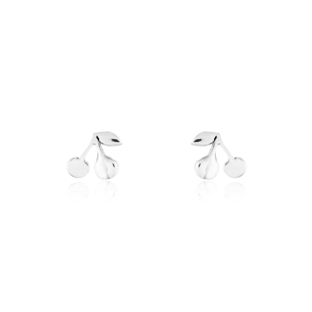 Tiny Cherry Studs | Silver - Purr Clothing - ORA