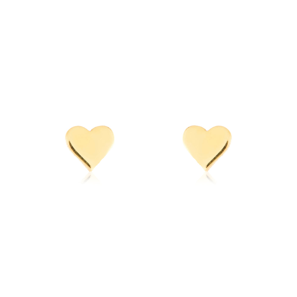 Tiny Heart Studs | Brass - Purr Clothing - ORA