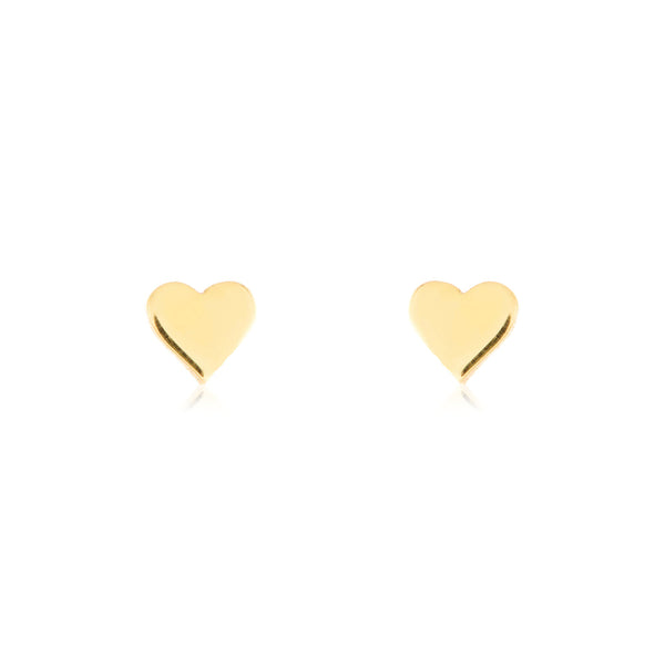 Tiny Heart Studs | Brass - Purr Clothing - ORA