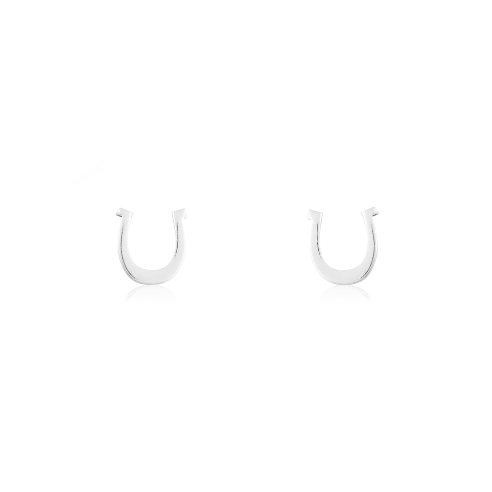 Tiny Horse Shoe Studs | Silver - Purr Clothing - ORA