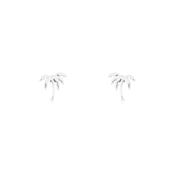 Tiny Palm Tree Studs | Silver - Purr Clothing - ORA