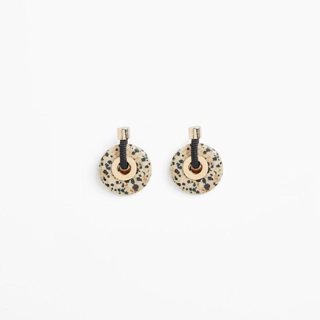 Ousia Earrings Black Dalmation Jasper