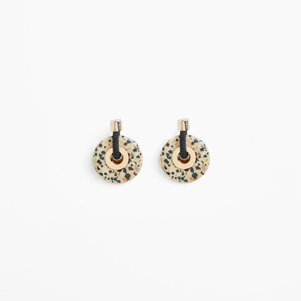 Ousia Earrings Black Dalmation Jasper