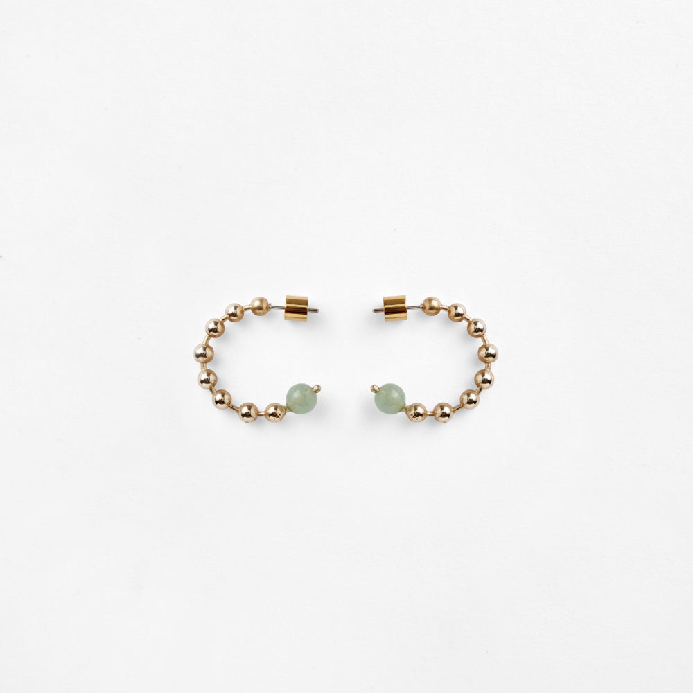 Mizpah Hoop Earrings | Amazonite