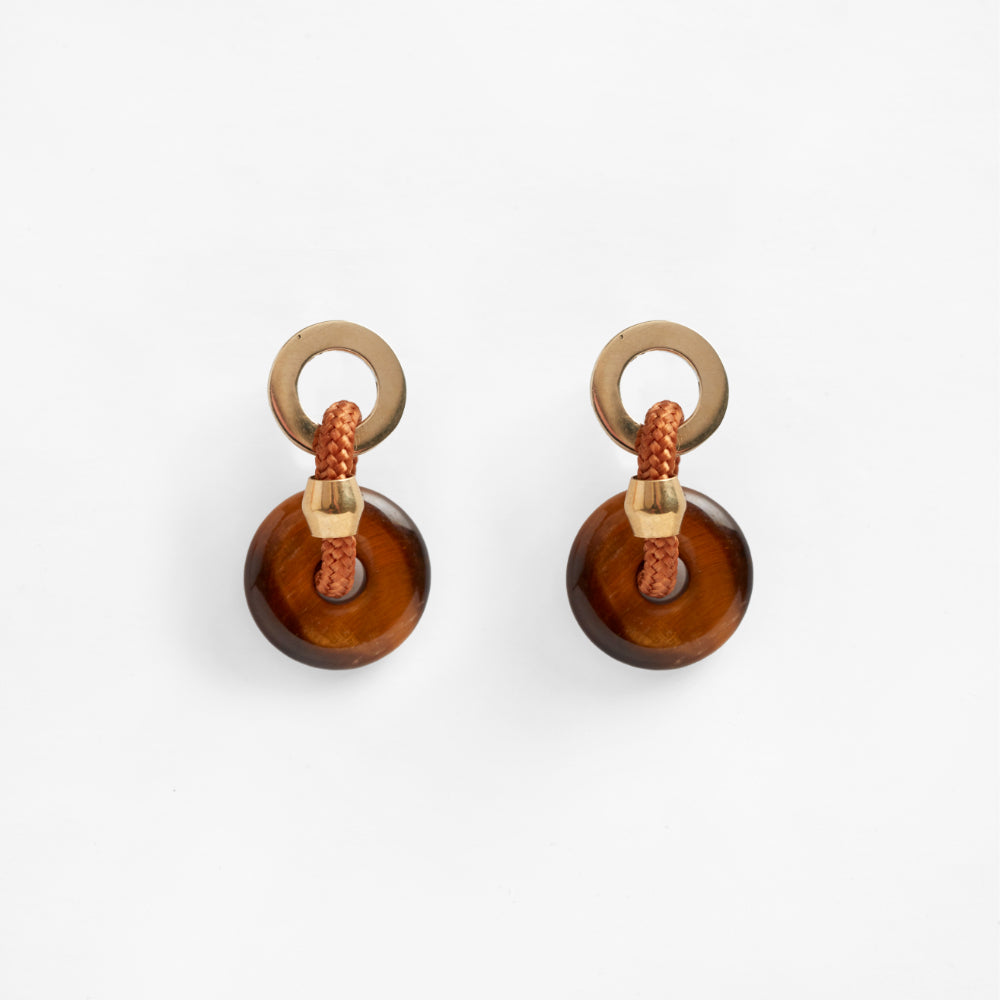 Raku Earrings | Tigers-Eye Clay - Purr Clothing - Pichulik