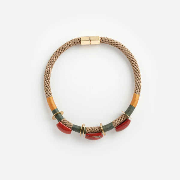 Inanna choker | beige red jasper.