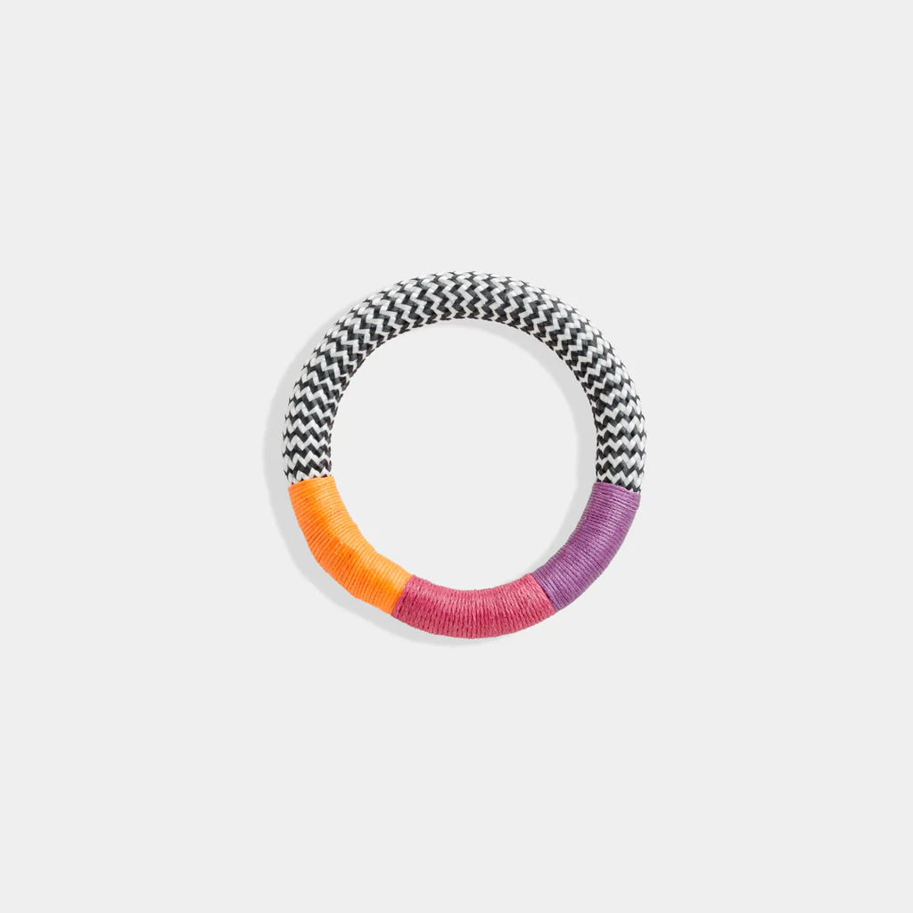 Dynamic Bracelet | White Zig Zag | Purple Pink Orange