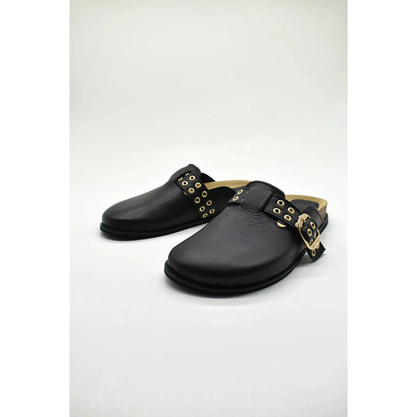 Studded Leather - Clog | Black