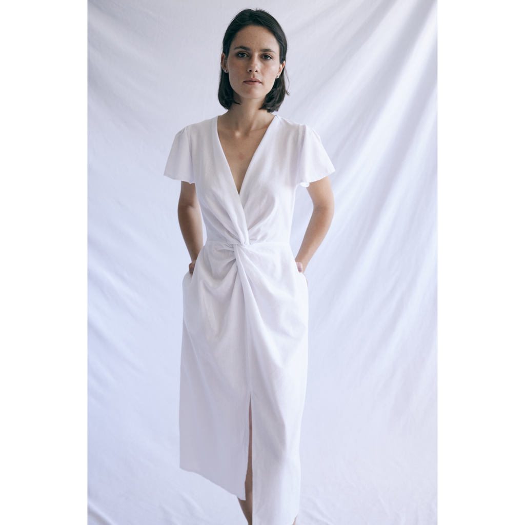 Knot dress frill sleeve