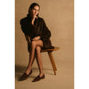 Pointed Moccasin | Black suede