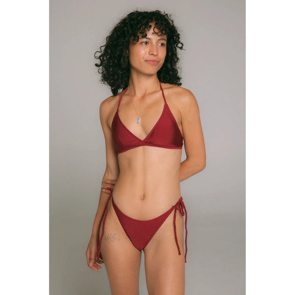 Bikini Bottom High Leg | Maroon