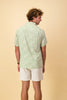 Short Sleeve Shirt Viscose | Cream/Green Tribal