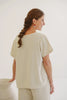 Riva linen v-neck top | Natural