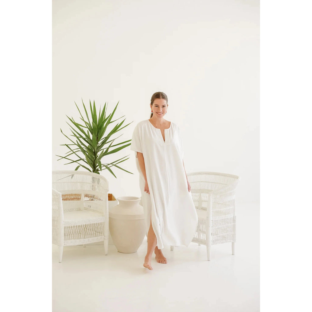 Linen Kaftan | White