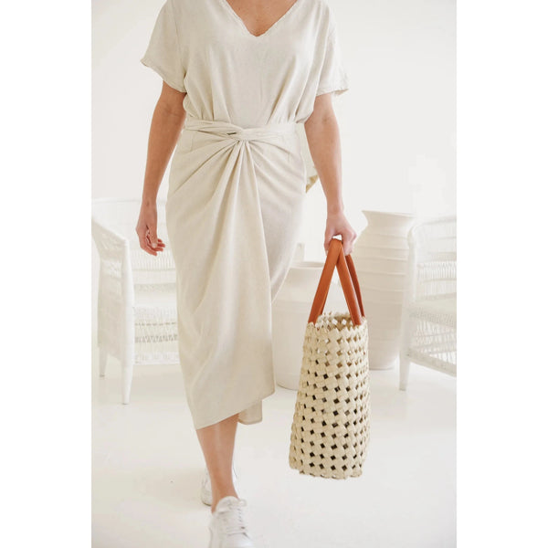 Bella linen wrap skirt |  natural