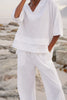 Bee cotton tiered top | white