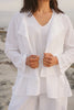 Sophia cotton relaxed Biker Jacket | white