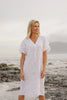 Sage cotton flowy  kaftan | White