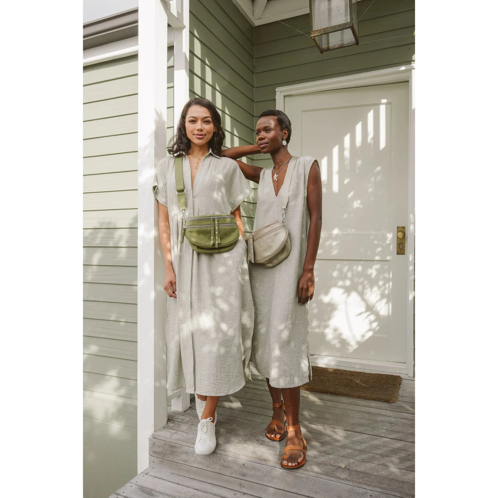 Daizy  Eco - poly pleat Dress  | Khaki