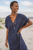 Sage cotton flowy  kaftan | Navy.