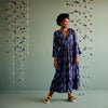 Saffron dress - Navy Ikat