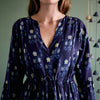 Saffron dress - Navy Ikat