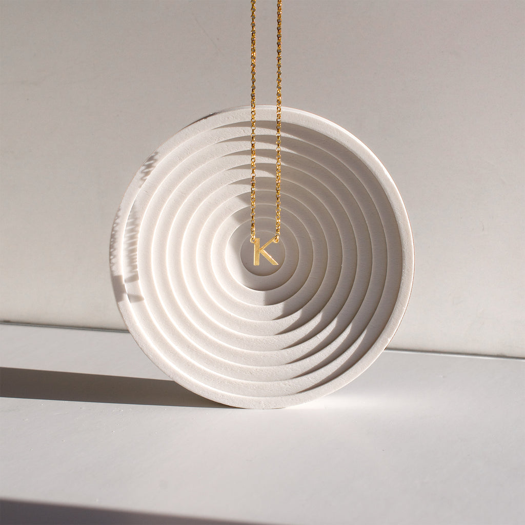 Gilt Alphabet Necklace - K