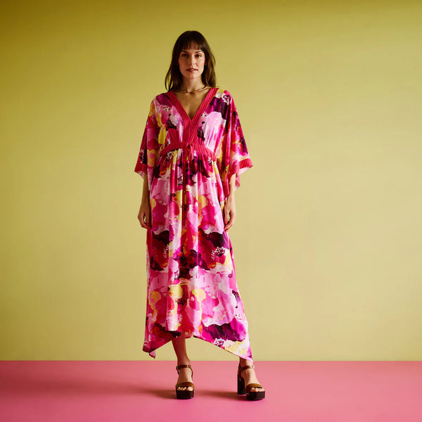 Kimbo Dress | Pink Painted Floral