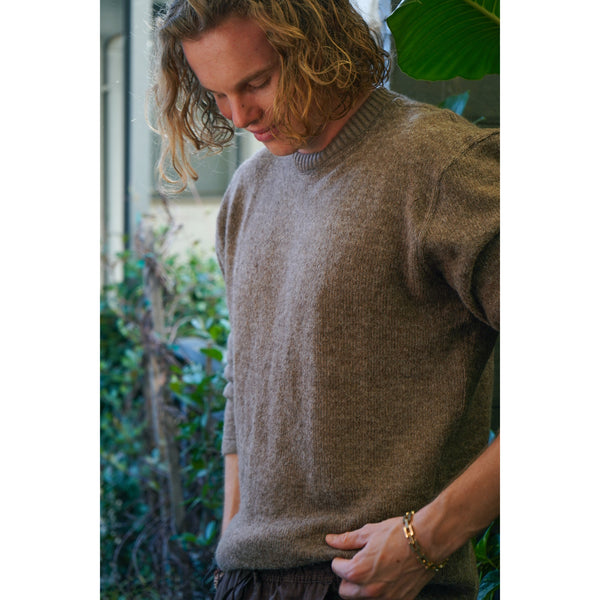 Grandpa Knit Jersey | Brown Marle