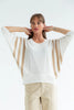 Ali Knit | Ivory Taupe Stripe