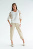Ali Knit | Ivory Taupe Stripe