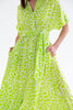 Kate Dress | Lime Animal Print