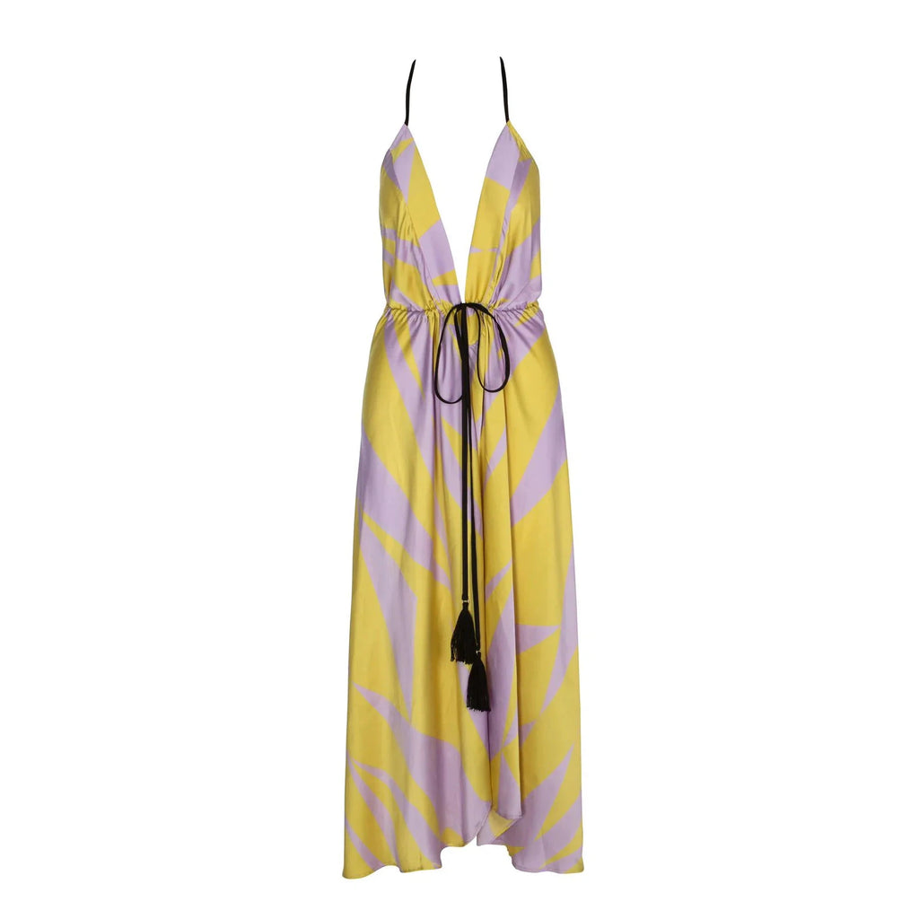 Ibiza dress | Lilac & yellow swirl