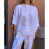 Romily Cotton Poncho Top | White