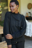Ali Fleece Embroidered Crew Neck Top