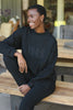 Ali Fleece Embroidered Crew Neck Top