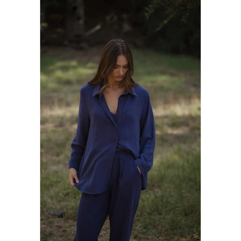 Santorini long sleeve boyfriend shirt