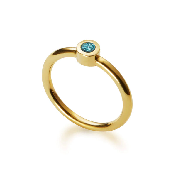Gemstone Ring 3mm | Swiss Blue Topaz