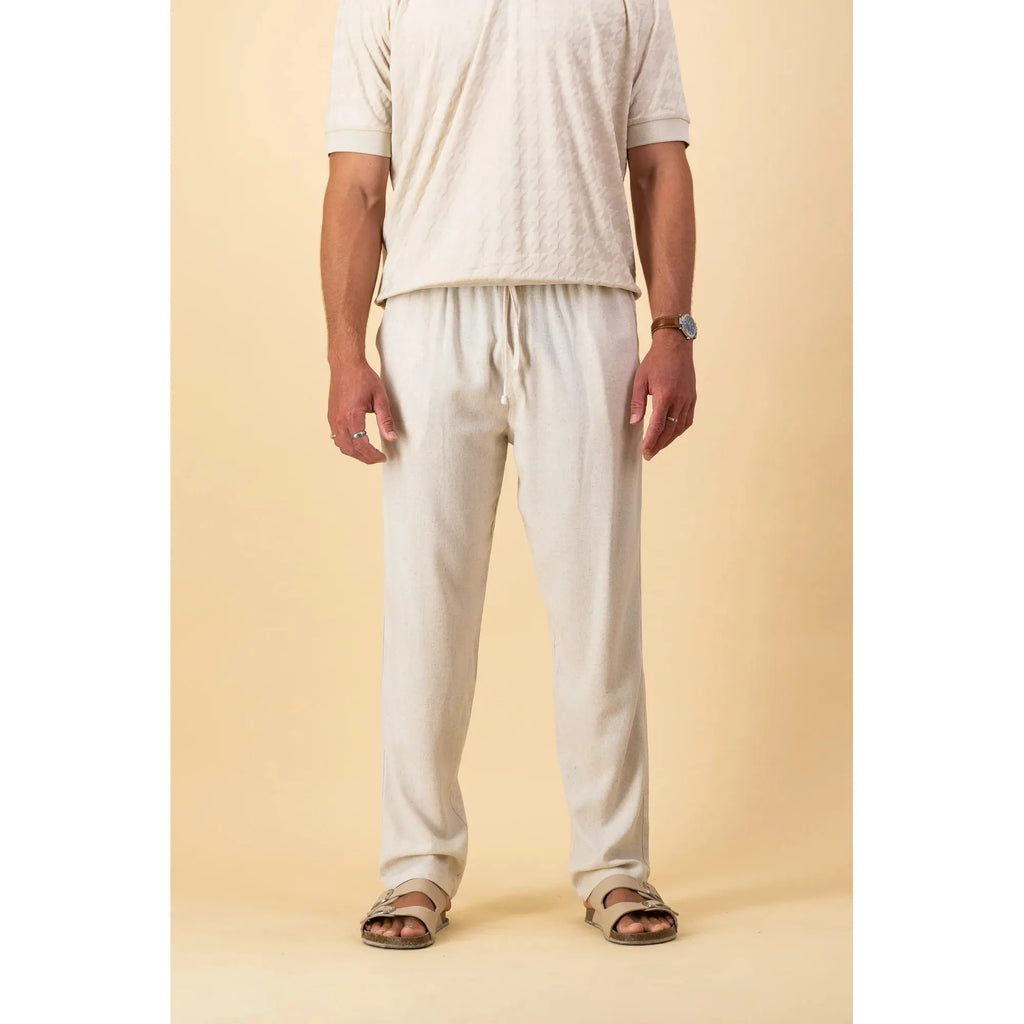 Pant pull- on  Linen Twill | Off White - Purr Clothing - Chaos & Calm
